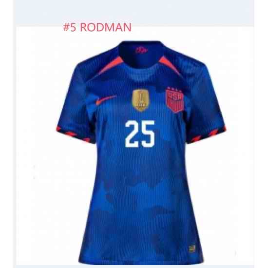 Women Soccer #5 RODMAN Blue Jersey